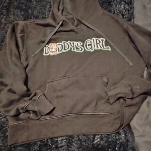 Society Brown Hoodie with Green and White Text